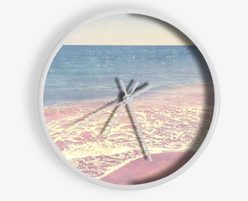 Retro Sparkle Beach Clock - Wallart-Direct UK