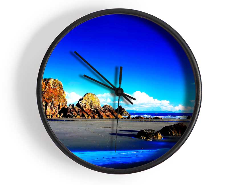 Rocky Blue Beach Clock - Wallart-Direct UK