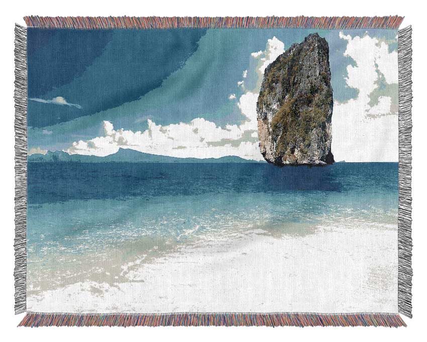 Sea Rock Thailand Woven Blanket