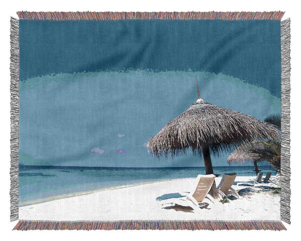 Lovers Sea Shore Beach Woven Blanket