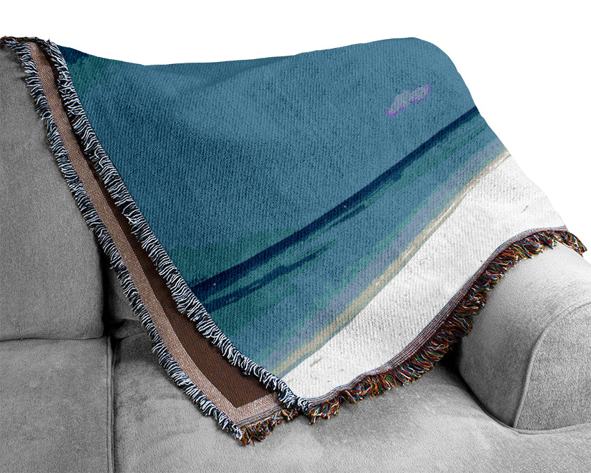 Lovers Sea Shore Beach Woven Blanket
