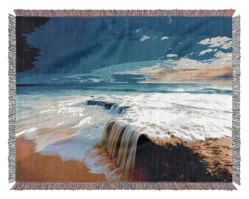 Spill Of The Ocean Waves Woven Blanket