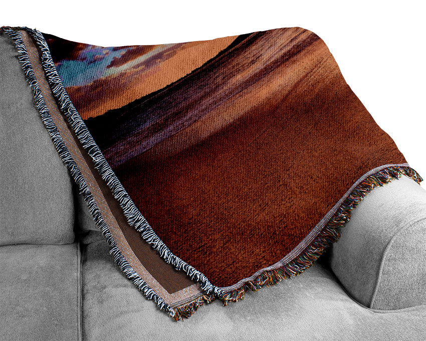Stunning Ocean Driftwood Woven Blanket