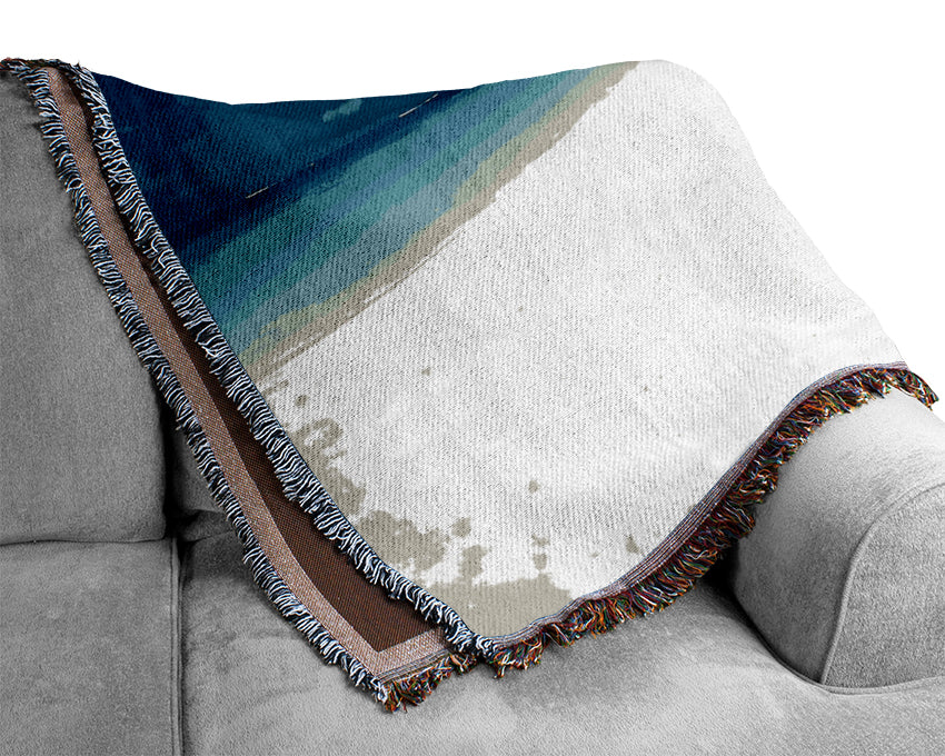 Sun Beds On The Island Of Paradise Woven Blanket