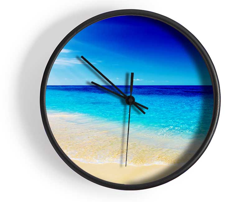 Turquoise Ocean Sun Blaze Clock - Wallart-Direct UK