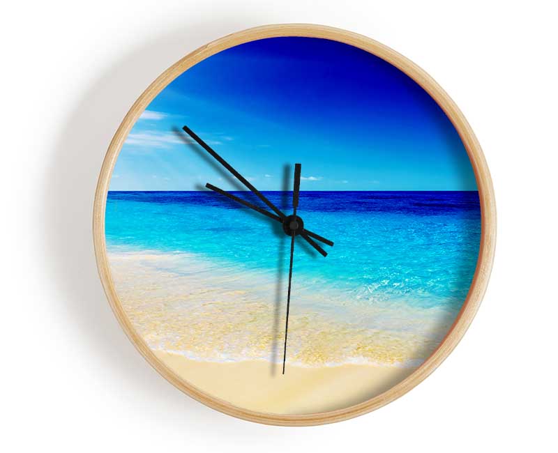 Turquoise Ocean Sun Blaze Clock - Wallart-Direct UK