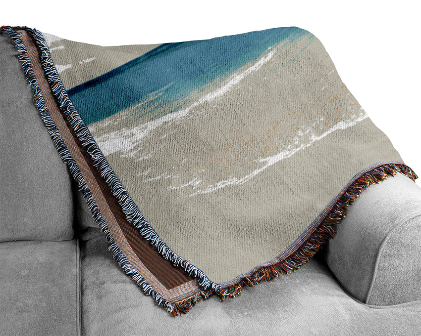Turquoise Ocean Sun Blaze Woven Blanket