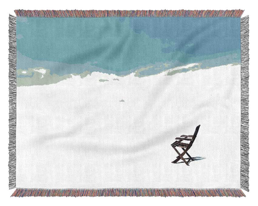 Stillness On The Beach Horizon Woven Blanket
