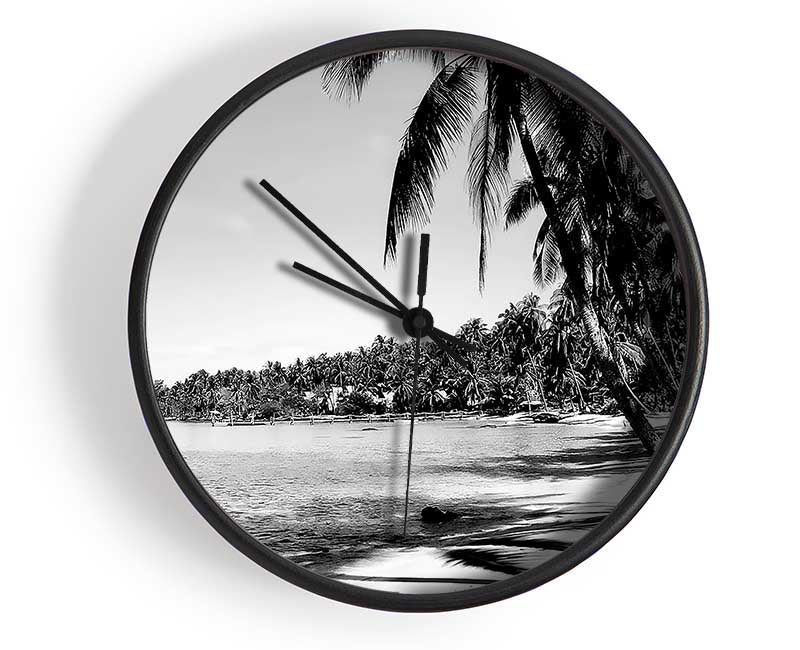 Beach Palms B n W Clock - Wallart-Direct UK