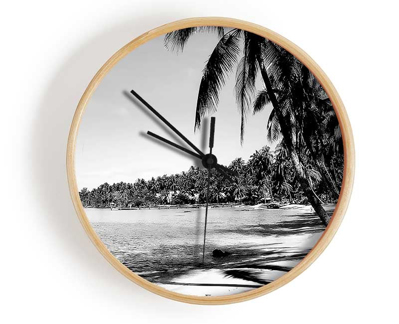 Beach Palms B n W Clock - Wallart-Direct UK