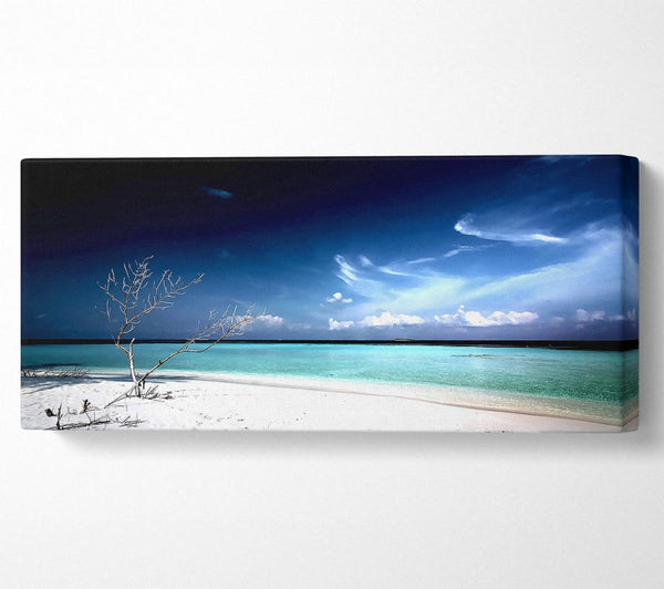 Perfect White Sands In The Dark Blue Skies