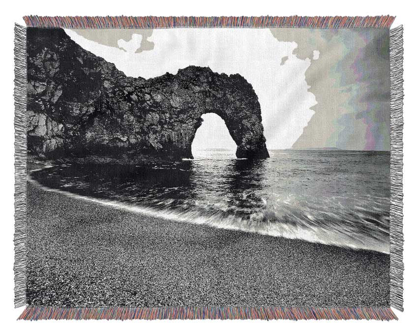 Gateway To The Ocean B n W Woven Blanket