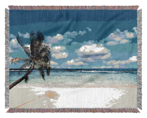Palm Tree Island Paradise Woven Blanket