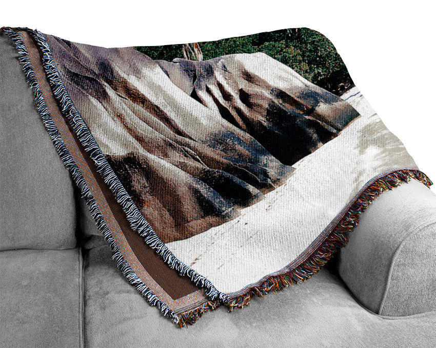 Paradise Island Rocks Woven Blanket