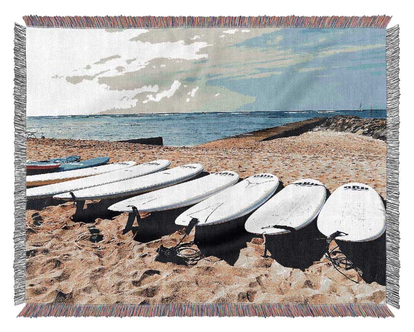 Surfboard Pick Woven Blanket