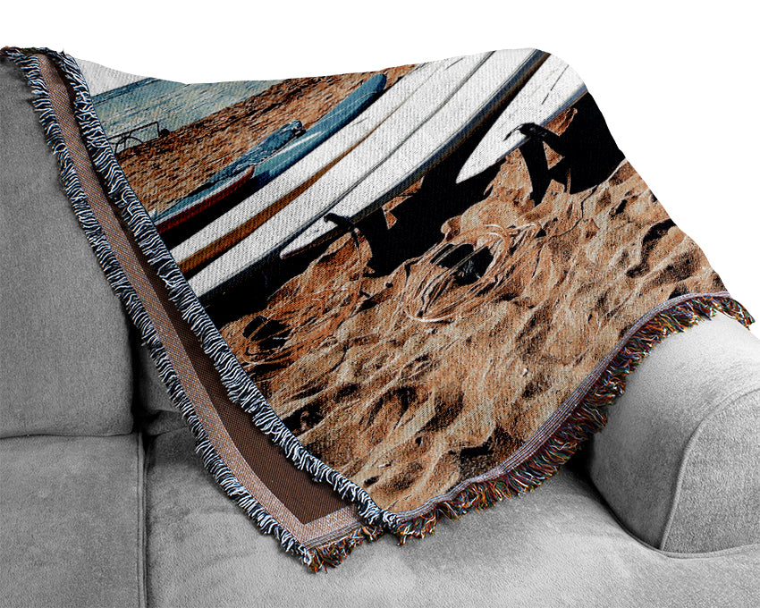 Surfboard Pick Woven Blanket