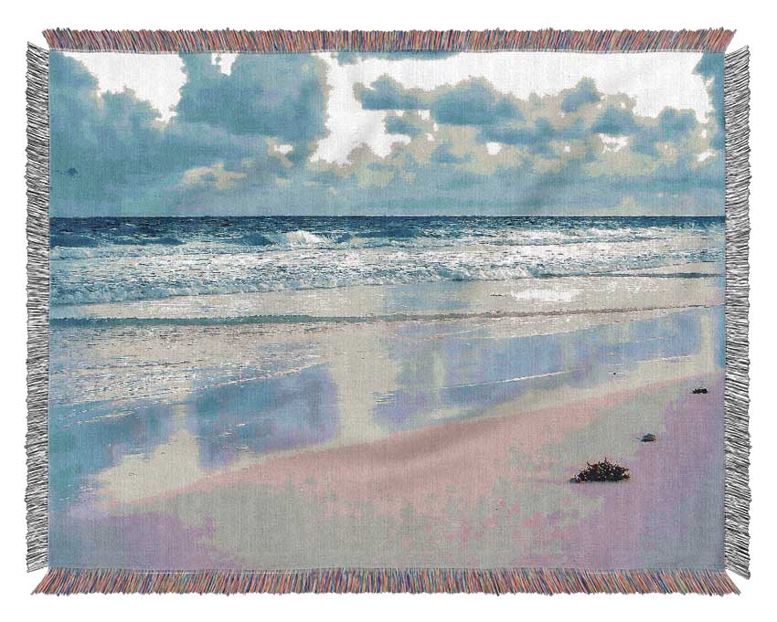 Surreal Ocean Shore Woven Blanket
