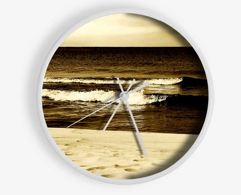 The Lapping Of The Waves Brown Clock - Wallart-Direct UK