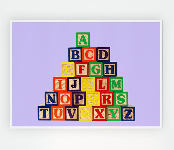 Alphabet Blocks Lilac Print Poster Wall Art