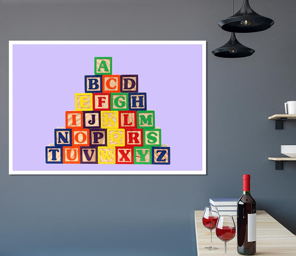 Alphabet Blocks Lilac Print Poster Wall Art