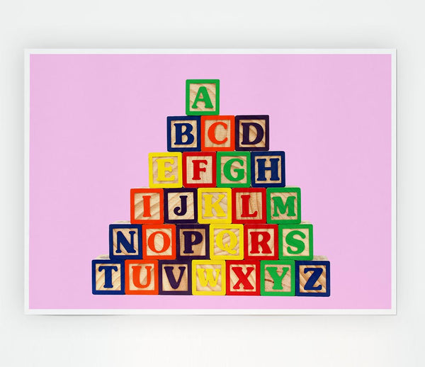 Alphabet Blocks Pink Print Poster Wall Art