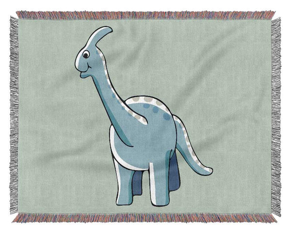 Big Funny Dinosaur Baby Blue Woven Blanket
