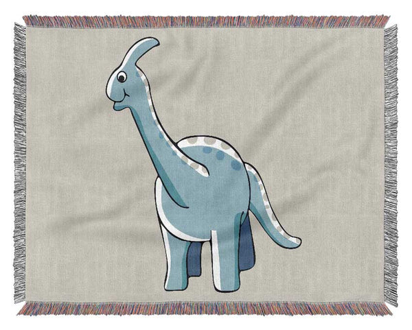 Big Funny Dinosaur Lilac Woven Blanket