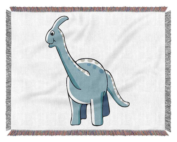 Big Funny Dinosaur White Woven Blanket