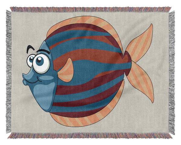 Big Happy Fish Lilac Woven Blanket