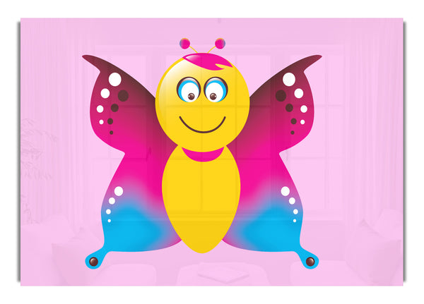 Butterfly Cartoon Face Pink