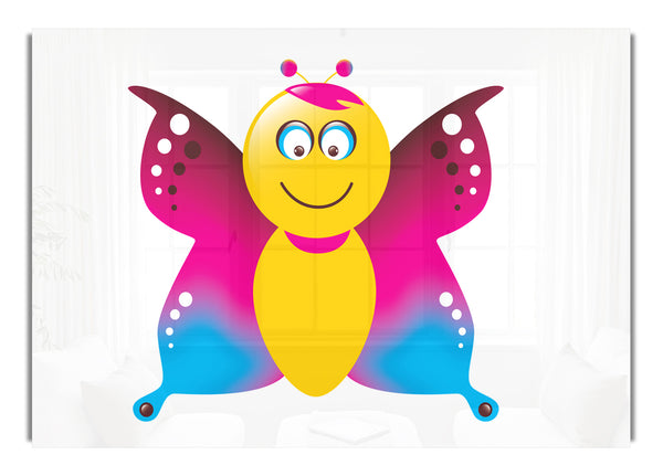 Butterfly Cartoon Face White