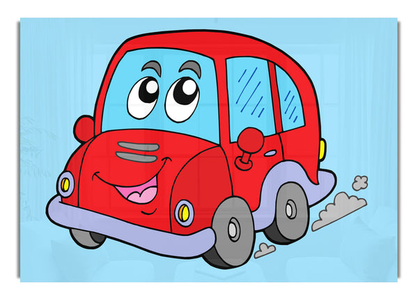 Car With Face Smokey Baby Blue