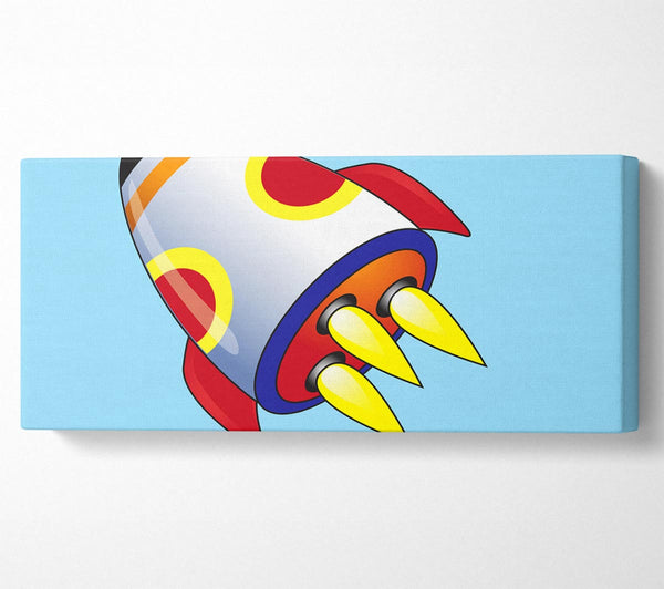Flying Rocket Ship Baby Blue