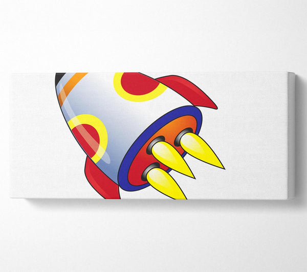 Flying Rocket Ship White