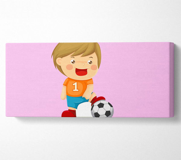 Footballer Standing On Ball Pink