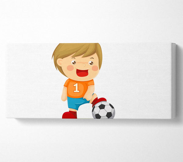 Footballer Standing On Ball White
