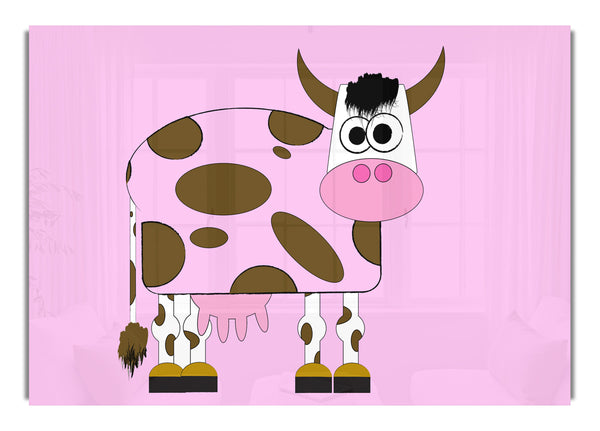 Funny Cow With Hair Pink