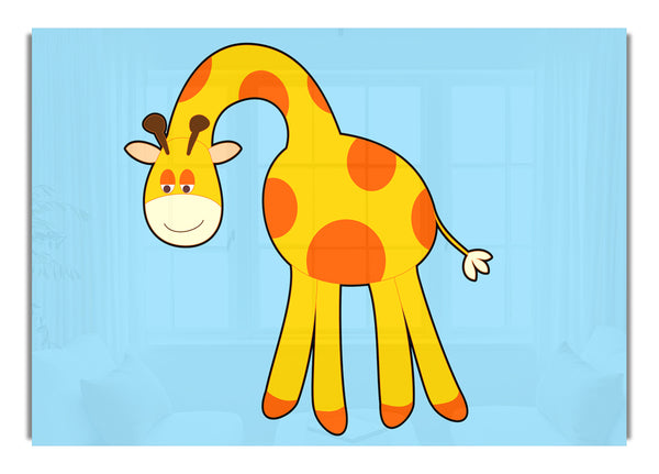 Funny Giraffe Looking Down Baby Blue