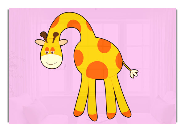 Funny Giraffe Looking Down Pink