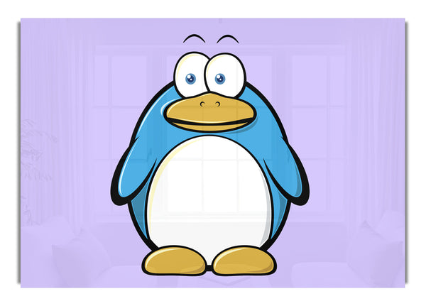 Lustiger Pinguin stehend lila