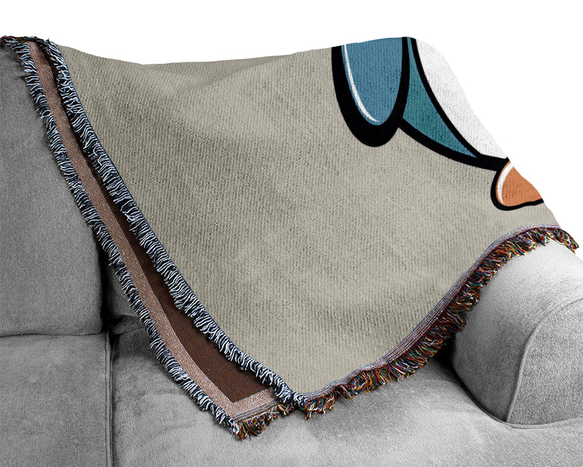 Funny Penquin Standing Lilac Woven Blanket