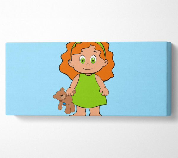 Girl With Teddy Bear Baby Blue
