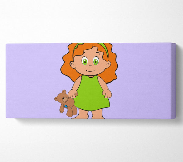 Girl With Teddy Bear Lilac