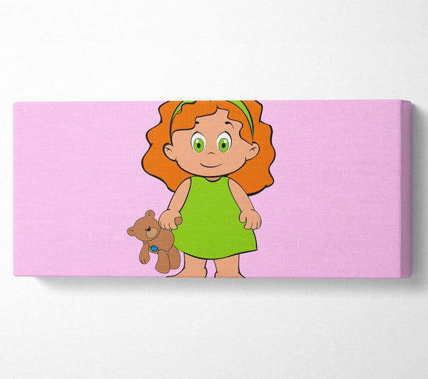 Girl With Teddy Bear Pink