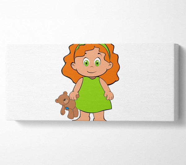 Girl With Teddy Bear White