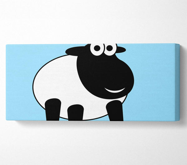 Happy Cartoon Sheep Baby Blue