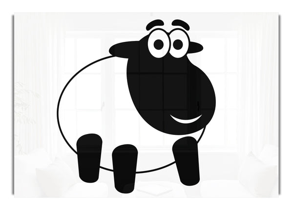 Happy Cartoon Sheep White