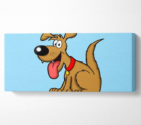 Happy Dog Cartoon With Tongue Out Baby Blue