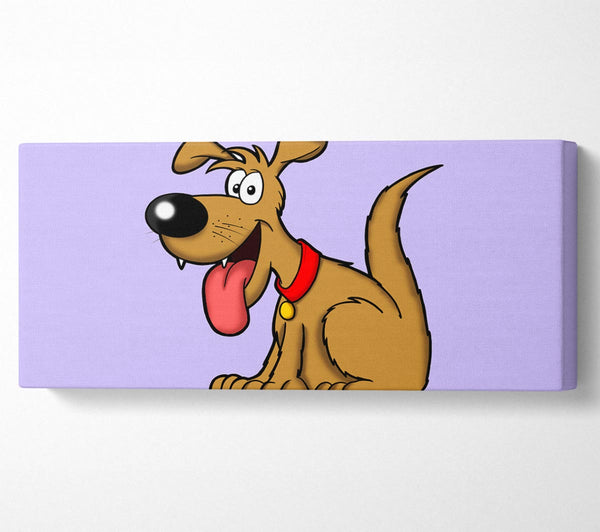 Happy Dog Cartoon With Tongue Out Lilac