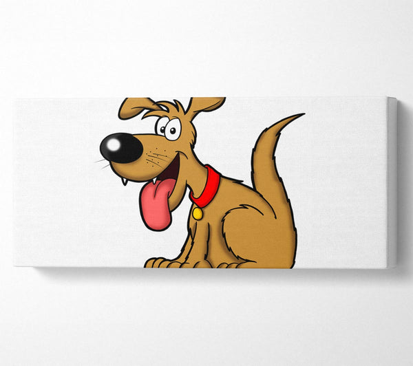 Happy Dog Cartoon With Tongue Out White